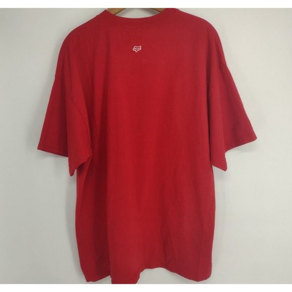 Vintage Y2K Fox Racing Black Red T-Shirt Mens XXL - Picture 4 of 5